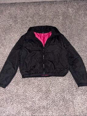 wild fable Black Puffer Jacket with Pink Lining